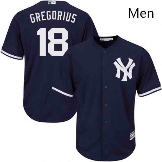 Mens Majestic New York Yankees 18 Didi Gregorius Replica Navy Blue Alternate MLB Jersey